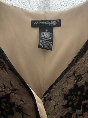 jonathan martin Black Lace Overlay on Nude Chemise Slip